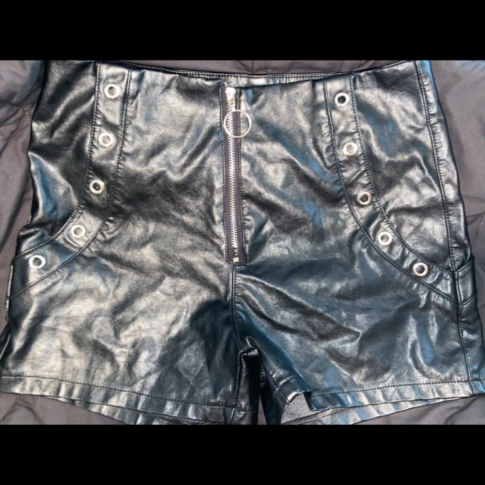 Black Faux Leather Women Shorts (TIGHT FIT)